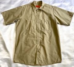 RED KAP  レッドキャップ　半袖 ワークシャツ　ベージュ　M　トップス