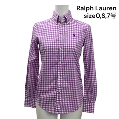 ラルフ ローレン Ralph Lauren シャツ ブラウス 長袖 チェック コットン 0、S、7号 レディース S5S419