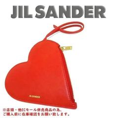 ※併売商品※◆未使用保管品◆JILSANDER【ジルサンダー】ハート型 ポーチ コインケース 小銭入れ レザー レッド レディース　M1058