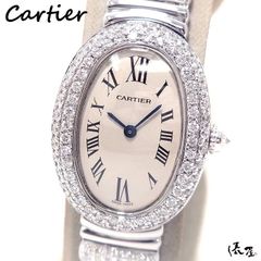 【ダイヤブレス】カルティエ ベニュワール ダイヤベゼル K18WG 極美品 レディース 時計 腕時計 中古 ホワイトゴールド【送料無料】