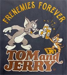 No.M.TOM and JERRY/トムジェリ/ワイドシルエット刺繍Tシャツ/チャコール/Mサイズ/新品未使用/タグ有り