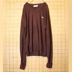 70s USA製 IZOD LACOSTE アクリルセーターブラウンL ss20