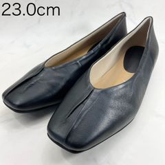 【新品 訳あり】モードエジャコモ　スクエアトゥフラットパンプス　23.0ｃｍ　ブラック