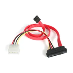 StarTech.com SAS 29ピン -SATA変換ケーブル 46cm ペリフェラル電源付き SATA オス - SFF-8482 メス + ペリフェラル電源4ピン オス SAS729PW18のサムネイル