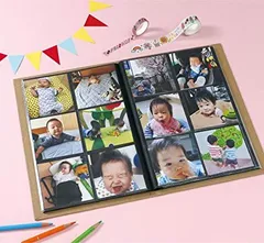 クリアカバー付！ましかくアルバム 288枚収納 表紙にお絵描きができる！