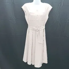 ◇ ⊂◎ MISCH MASCH Vネック レース ボックスプリーツ ノースリーブ ひざ丈 ワンピース サイズM ピンク レディース E  【1412090061431】