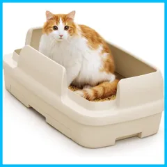 【迅速発送】ニャンとも清潔トイレセット 約1か月分チップ・シート付猫用トイレ本体のびのびリラックスライトベージュ