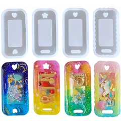 【Ever garden】 シャカシャカ ネームタグ シリコンモールド レジン 小 4個セット プラ板付き 5点セット穴あきタイプ キーホルダー バックチャーム アクセサリー uvレジン シリコン シェイカーモールド 樹脂 型 手作り キット ppシート  1