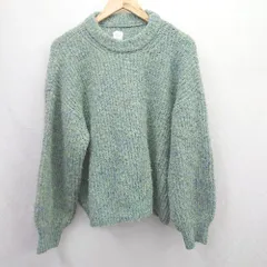 ◇ ⊇ earthy アーシー 無地 長袖 ニットセーター サイズF エメラルドグリーン系 レディース E  【1506230027286】