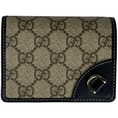 グッチ GUCCI GGエンブレム ミニ ウォレット GG柄 GGファブリック 二つ折り財布 コーティングキャンバス 820692 レディース 【中古】
