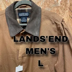 ！送料無料！ LANDS’END ランズエンド ハンティングジャケット Lサイズ 襟レザー　J-6-15
