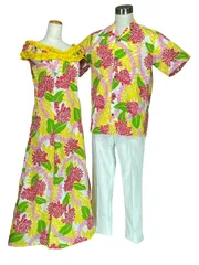 セット価格 ムームー ドレス アロハシャツ セット 結婚式 海外挙式参列 ハワイ 激安 ネット限定販売 ハワイ直輸入生地 日本国内自社工場縫製 AS-1000 SH-2000