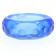 バカラ ガレ リング 水色 ライトブルー #10〜#11 箱付き｜ファッション
