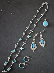 シルバー　アクセサリー　ターコイズブルー