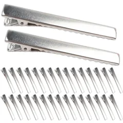 ヘアクリップ 約30個入り DIY ヘアピン 髪留め 金具 ヘアアクセサリー パーツ シルバー 6.5cm NYANDELMO [シルバー] [6.5㎝]