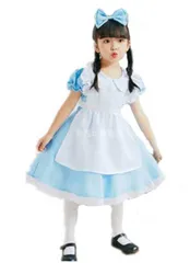 子供 キッズ 子ども 女の子 イベント 衣装 ハロウィン コスプレ コスチューム 水色 アリス 子供  100100P_2