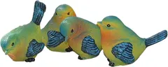 NOELAMOUR ガーデニング 置物 鳥 4羽 樹脂 可愛い 動物 ガーデンオーナメント オブジェ 小鳥(ブルーイエロー4羽)