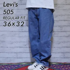 美品 リーバイス Levi's 505 W36 L32 REGULAR FIT レギュラーフィット デニムパンツ ジーンズ インディゴブルー オリジナルレングス 色薄め ハイチ製 20202741
