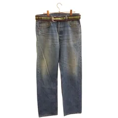 X09172 ジーンズ Levis 3582CS42(501) LEYVI STRAUSS＆CO. QUALITY CLOTHING.XX グリーンチェックベルト付き（ATWOS）の文字入り デニム