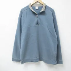 XL/古着 コロンビア 長袖 ハーフジップ スウェット メンズ ワンポイントロゴ 薄紺 ネイビー 25may14 中古 スエット トレーナー トップス