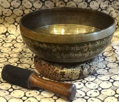 シンギング ボウル（ドニパトロ）≪仏画≫　〜ハンドメイドNo.08〜 〈チベット法具 仏具 おりん ヨガ 瞑想 ヒーリング 浄化〉