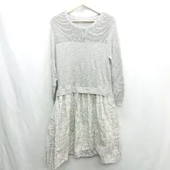 ◇ ⊂ AFTERNOONTEA WARDROBE アフタヌーンティーワードローブ 花柄 長袖 ロング ワンピース サイズM グレー レディース E  【1501230020817】