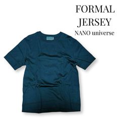 FORMAL JERSEY NANO universe ナノユニバース 半袖 クルーネック Tシャツ コットン Lサイズ メンズ ブラック カジュアル ビジネス