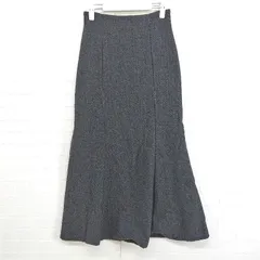 RISLEY ロング スカート 変形 マーメイド風 ヘリンボーン柄 白×黒サイズ…寸法ご確認下さい