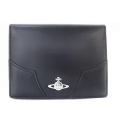 ヴィヴィアンウエストウッド Vivienne Westwood オーブ装飾 カウレザー 二つ折りカード入れ 名刺入れ 黒 ブラック /SR24のサムネイル