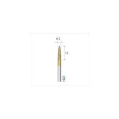 【新品・2営業日で発送】ナカニシ チタンコート超硬カッター 砲弾(ダブルカット)刃径3mm 刃長12.7mm (21242 5257)のサムネイル