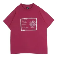 ヴィンテージ VINTAGE 90s USA製 FRUIT OF THE LOOM 黒タグ プリント 半袖 Tシャツ フューシャ系 ピンク系 L【中古】