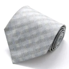 クリッツア ブランド ネクタイ チェック柄 格子柄 シルク PO メンズ ライトブルー KRIZIA 【中古】