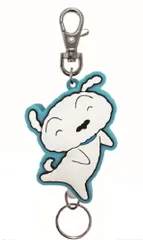 エス【送料無料】【クレヨンしんちゃん】ラバーリールキーホルダー【にっこり】【シロ】【アニメ】【漫画】【映画】【キーリング】【チャーム】【鍵】【雑貨】【グッズ】【かわいい】