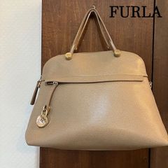 フルラ　FURLA　PIPER　パイパー　レザー　2WAYハンドバック　ドーム型　ベージュ系