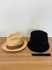 美品CA4LA(カシラ)2点セット+HAT＆CAP LINER◆パナマハット(CA4LA × KNOX)＆秋冬バケットハット　お洒落　お出掛け