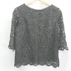 ◇ ⊂ DRESS LAB ドレスラボ レース 七分袖 ブラウス サイズM ブラック レディース E 【1502180014260】