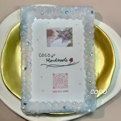 #10 トレカケース　ホイップデコ　レジン　水色　韓国