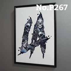 No.P267◇A4 チカーノタトゥー ポスター 写真 アート ローライダー 額