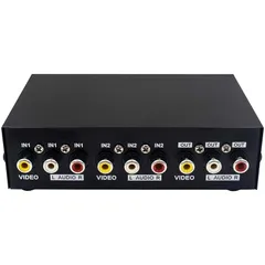 Duttek AV切替器, RCAスイッチボックス分配器、2ポートAVスイッチボックス、AVセレクタースイッチ2イン1アウトコンポジットビデオL / RオーディオセレクターボックスAVスイッチボックスDVD STBゲームコンソール用コンポーネント 1