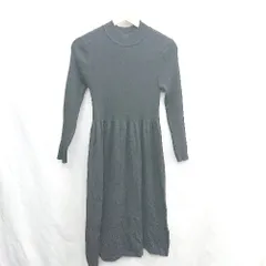 ◇ ⊇ LOPASS リブニット ハイネック 長袖 ロング丈 ワンピース サイズ表記なし ブラック レディース E  【1502180004247】