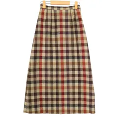 J.PRESS ジェイプレス 秋冬★ チェック柄 マキシ Aライン スカート Sz.7 レディースのサムネイル