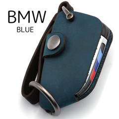 [NONINA] BMW キーケース（青用ページ） スマートキーケース オイルレザー 本革 for BMW 1 2 3 5 6 7 8 シリーズ X1 X2 X3 X4 X5 X6 X7 Z4 BMW スマートキー