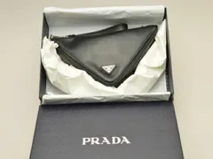 プラダ PRADA トライアングル レザー クラッチバッグ/セカンド 1NE039 ブラック NERO メンズ su_p e_u F-YA886
