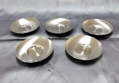秀峰堂造　茶托　5客　ステンレス製　茶器　新品　未使用　昭和レトロ 煎茶道具 茶道具