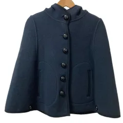 良品 MACKINTOSH マッキントッシュ ウール フーディー ポンチョ コート ジャケット 34 ネイビー レディース 古着 中古 USEDのサムネイル