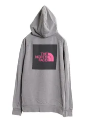 【お得なクーポン配布中!】 ノースフェイス 両面 プリント スウェット フード パーカー レディース М The North Face プルオーバー 裏起毛 トレーナー アウトドア 灰