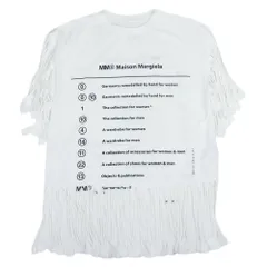 MAISON MARGIELA メゾンマルジェラ カットソー 21SS S62GD0082 S23588 MM6 FRINGED T-SHIRT フリンジ 半袖 カットソー Tシャツ ホワイト系 S【中古】のサムネイル