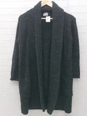 ■ ELLE エル ニット 長袖 ロング カーディガン 38 ブラック *  【1002799893206】