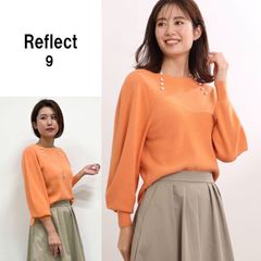 A0465【美品♪】Reflect リフレクト ◆【洗える】フェイクパールモチーフニット ¥11,000 (税込)　オレンジ