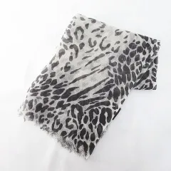 ボルサリーノ Borsalino ストール マフラー 白系 ホワイト ヒョウ柄 レオパード シースルー 透け感のサムネイル